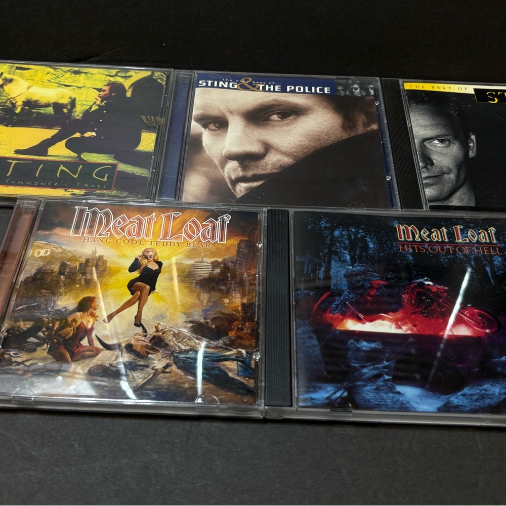LOT-5 cd's Sting The Police +Fields of Gold + Ten Summer's Tales Meat Loaf X 2